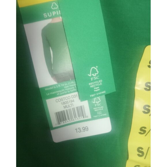 Benetton Green Long Sleeve Shirt Women’s Small NWT Stretch Cotton Casual Top - Picture 4 of 5